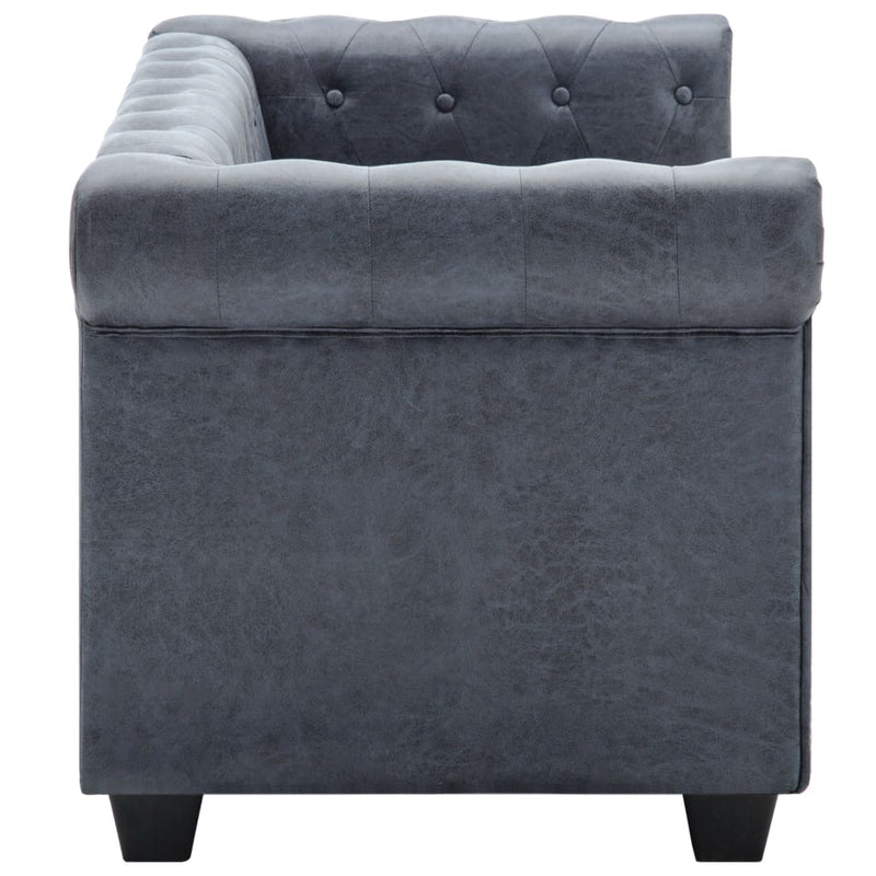 2-Seater_Chesterfield_Sofa_Artificial_Suede_Leather_Grey_IMAGE_4_EAN:8718475619376