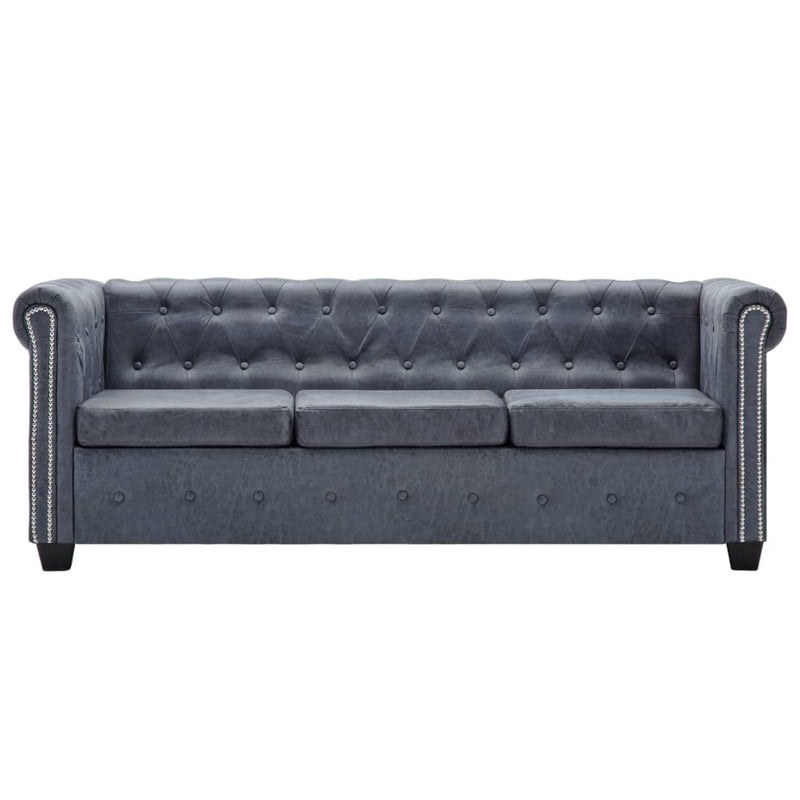 3-Seater_Chesterfield_Sofa_Artificial_Suede_Leather_Grey_IMAGE_2_EAN:8718475696629