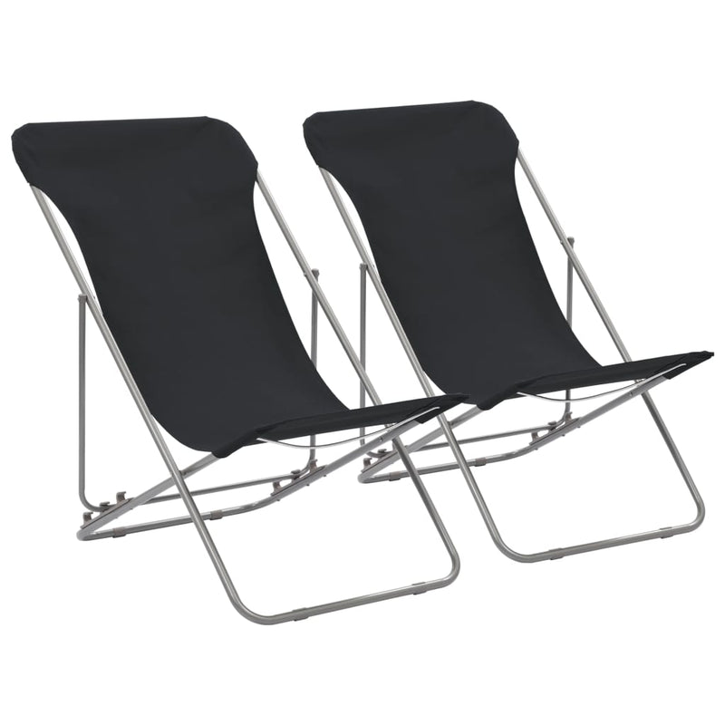 Folding_Beach_Chairs_2_pcs_Steel_and_Oxford_Fabric_Black_IMAGE_1