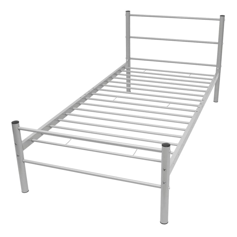 Bed Frame Grey Metal 106x203 cm King Single Size