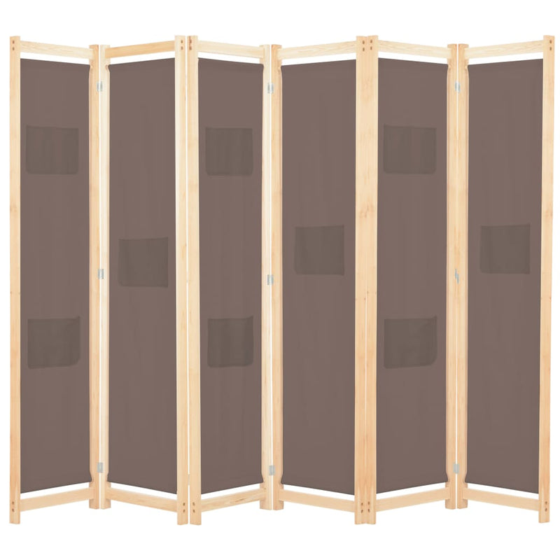 6-Panel_Room_Divider_Brown_240x170x4_cm_Fabric_IMAGE_1