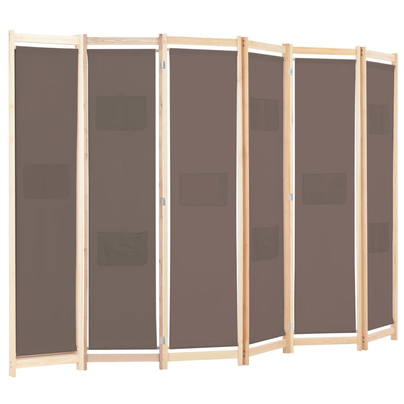 6-Panel_Room_Divider_Brown_240x170x4_cm_Fabric_IMAGE_3