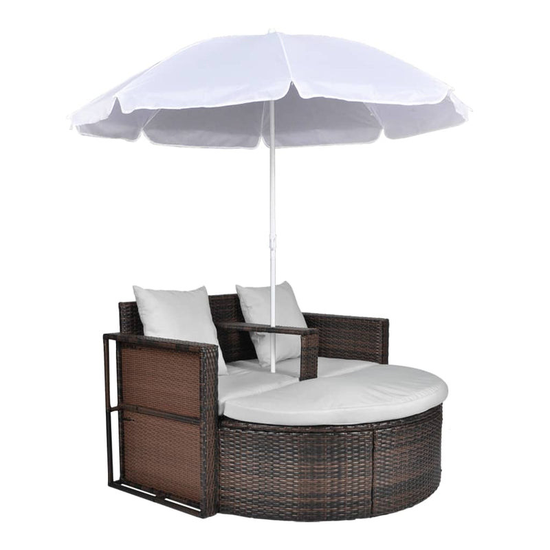 Garden_Bed_with_Parasol_Brown_Poly_Rattan_IMAGE_2