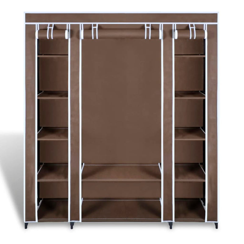 Wardrobe_with_Compartments_and_Rods_45x150x176_cm_Brown_Fabric_IMAGE_5