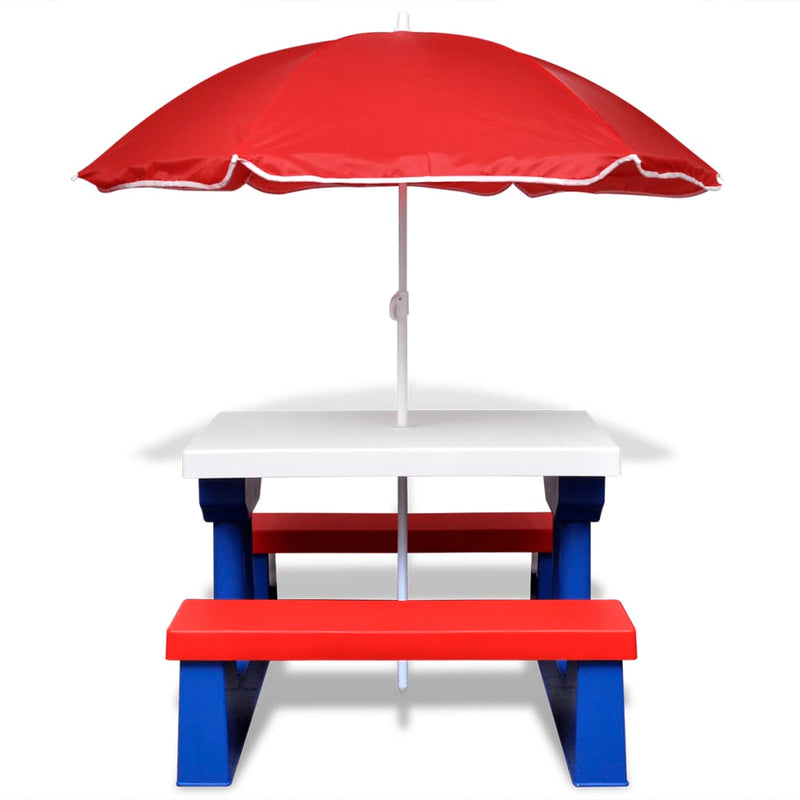 Kids'_Picnic_Table_with_Benches_and_Parasol_Multicolour_IMAGE_2