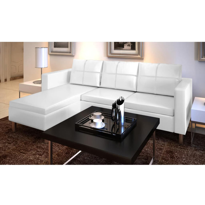 Sectional_Sofa_3-Seater_Artificial_Leather_White_IMAGE_1_EAN:8718475932284