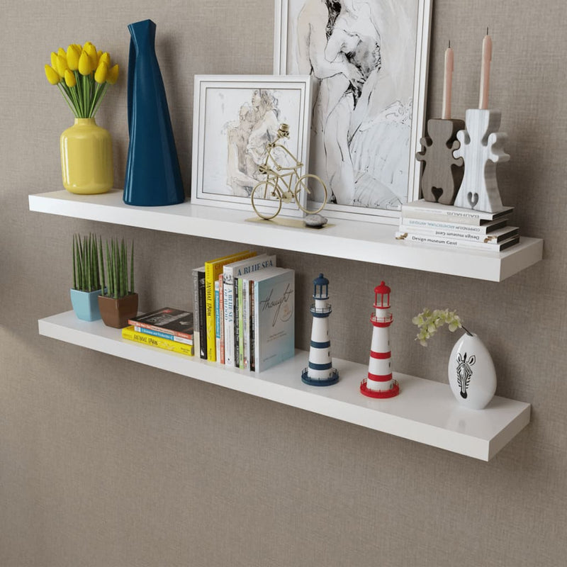 2_White_MDF_Floating_Wall_Display_Shelves_Book/DVD_Storage_IMAGE_1