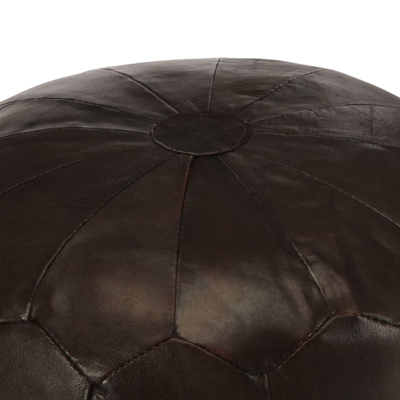 Pouffe Dark Brown 40x35 cm Genuine Goat Leather