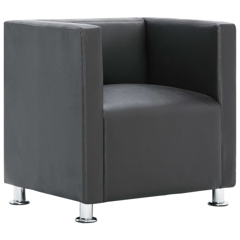 Cube_Armchair_Grey_Faux_Leather_IMAGE_2