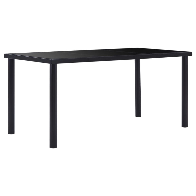 Dining_Table_Black_160x80x75_cm_Tempered_Glass_IMAGE_1_EAN:8719883600550