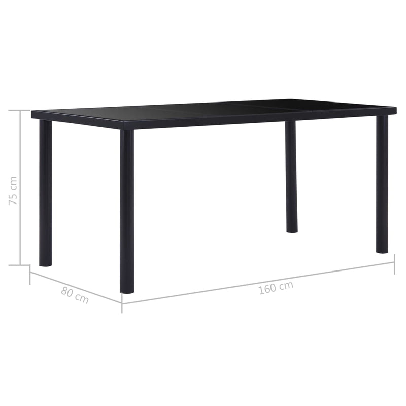 Dining_Table_Black_160x80x75_cm_Tempered_Glass_IMAGE_5_EAN:8719883600550