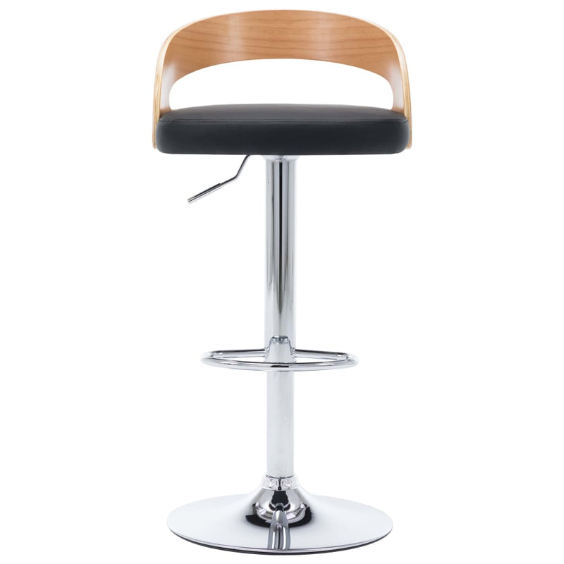 Bar Stools 2 pcs Black Faux Leather and Bentwood