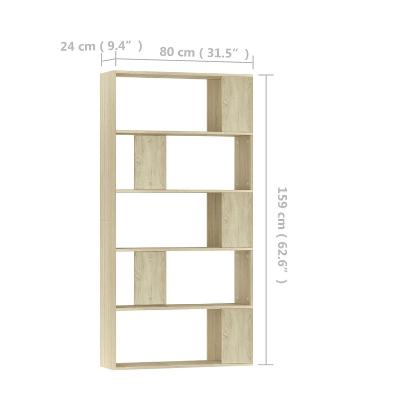 Book_Cabinet/Room_Divider_Sonoma_Oak_80x24x159_cm_Engineered_Wood_IMAGE_7