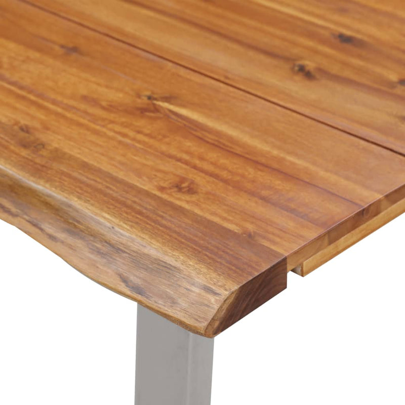 Dining_Table_160x80x75_cm_Solid_Acacia_Wood_and_Stainless_Steel_IMAGE_6_EAN:8719883680989