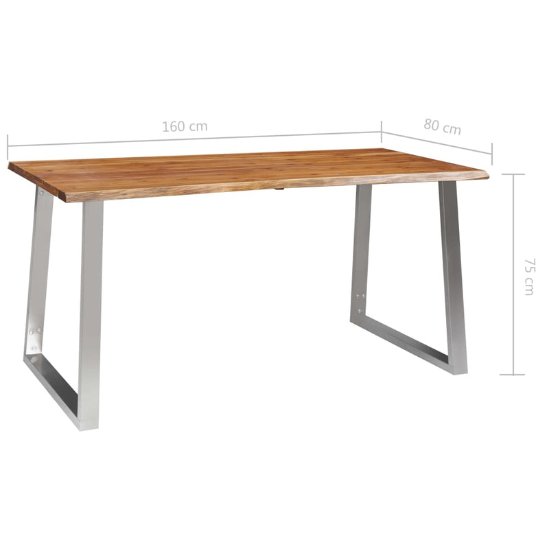 Dining_Table_160x80x75_cm_Solid_Acacia_Wood_and_Stainless_Steel_IMAGE_7_EAN:8719883680989