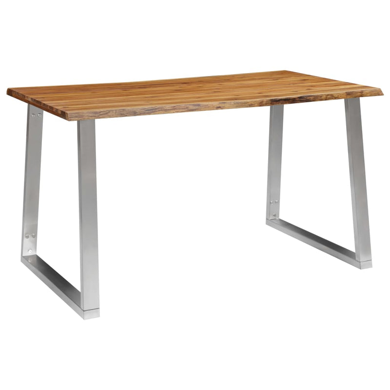 Dining_Table_140x80x75_cm_Solid_Acacia_Wood_and_Stainless_Steel_IMAGE_1_EAN:8719883680996