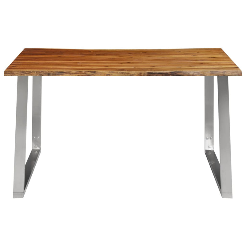Dining_Table_140x80x75_cm_Solid_Acacia_Wood_and_Stainless_Steel_IMAGE_2_EAN:8719883680996