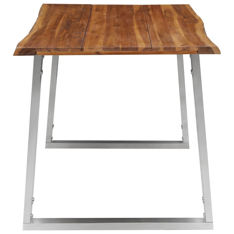 Dining_Table_140x80x75_cm_Solid_Acacia_Wood_and_Stainless_Steel_IMAGE_4_EAN:8719883680996