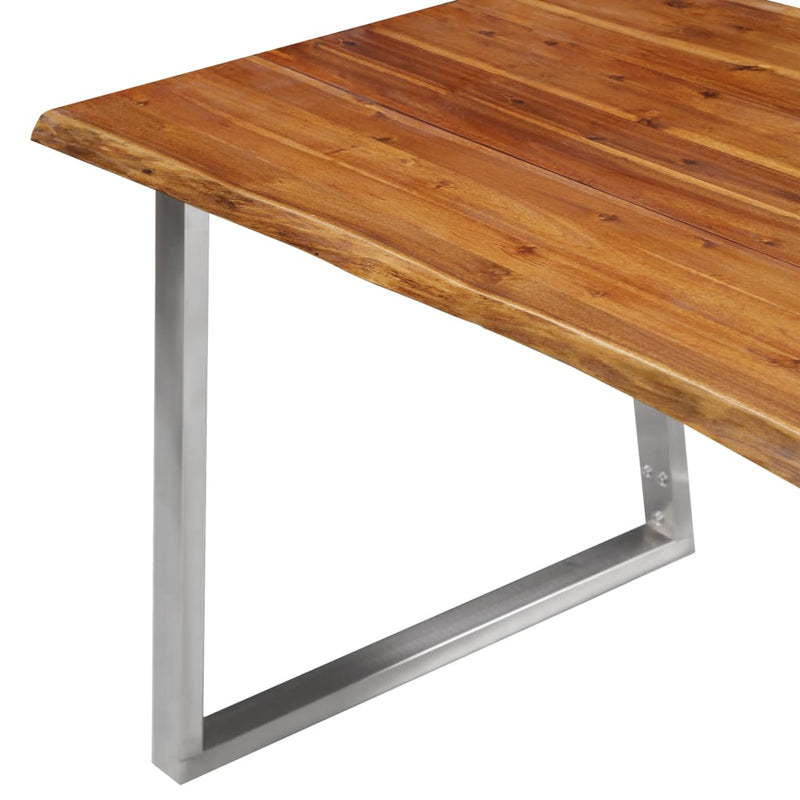 Dining_Table_140x80x75_cm_Solid_Acacia_Wood_and_Stainless_Steel_IMAGE_5_EAN:8719883680996