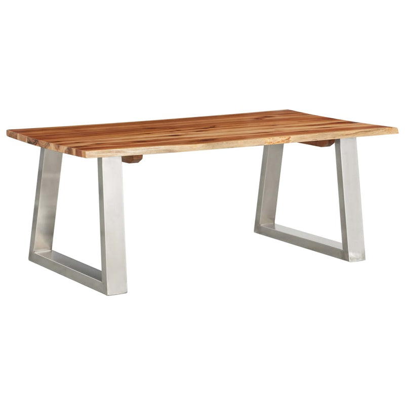 Coffee_Table_100x60x40_cm_Solid_Acacia_Wood_and_Stainless_Steel_IMAGE_1