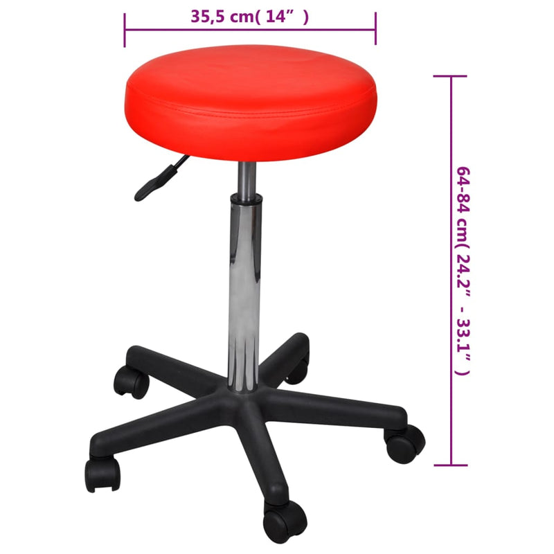 Office Stools 2 pcs Red 35.5x84 cm Faux Leather