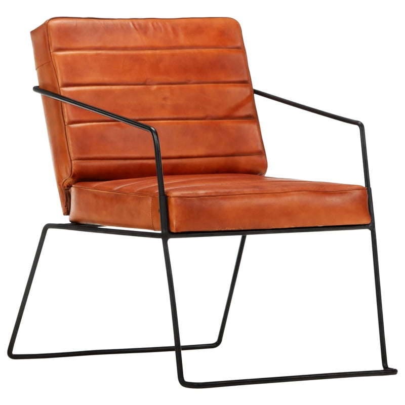 Armchair Tan Real Leather