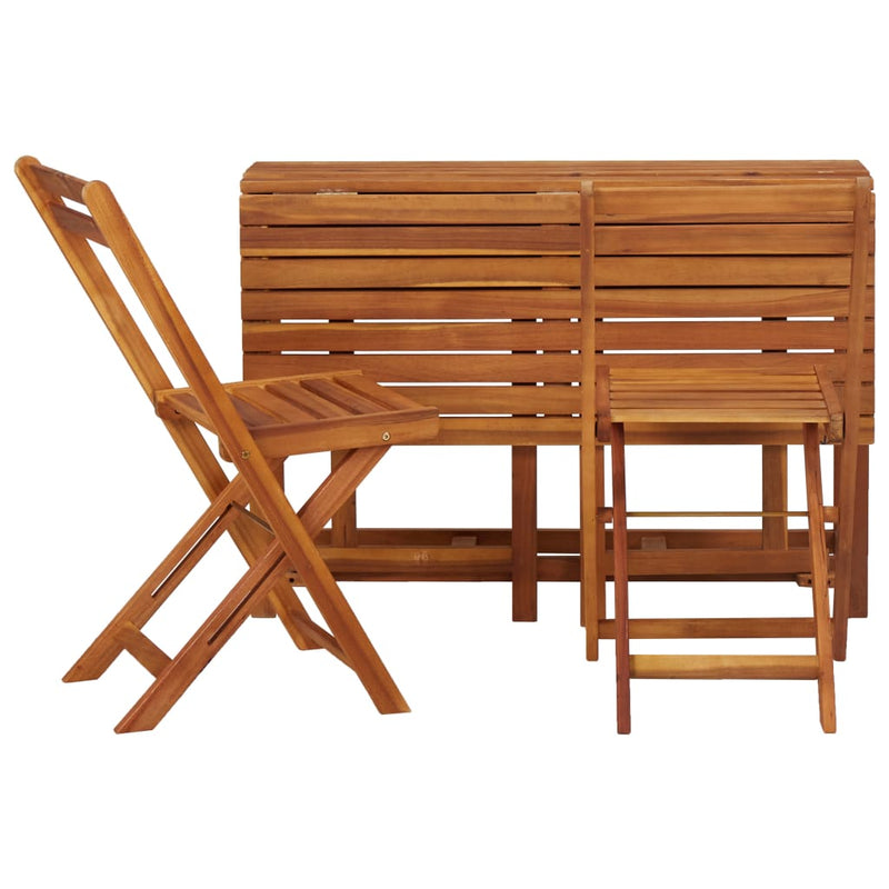 Garden Planter Table with 2 Bistro Chairs Solid Acacia Wood