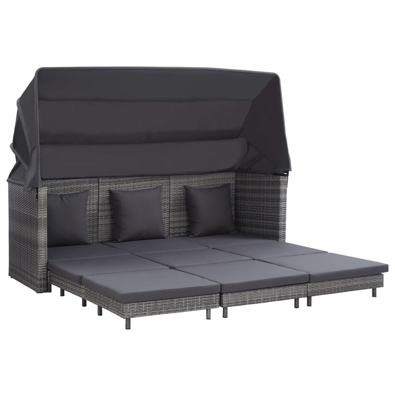 Extendable_3-Seater_Sofa_Bed_with_Roof_Poly_Rattan_Grey_IMAGE_1_EAN:8719883726410