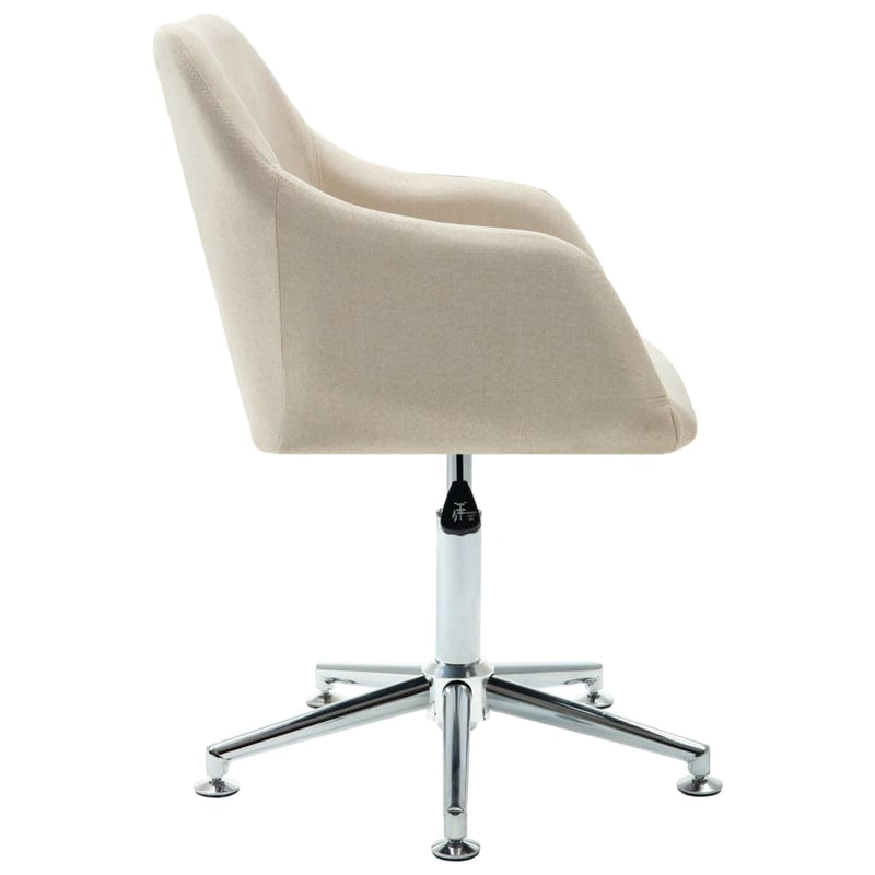 Swivel Office Chair Cream Fabric