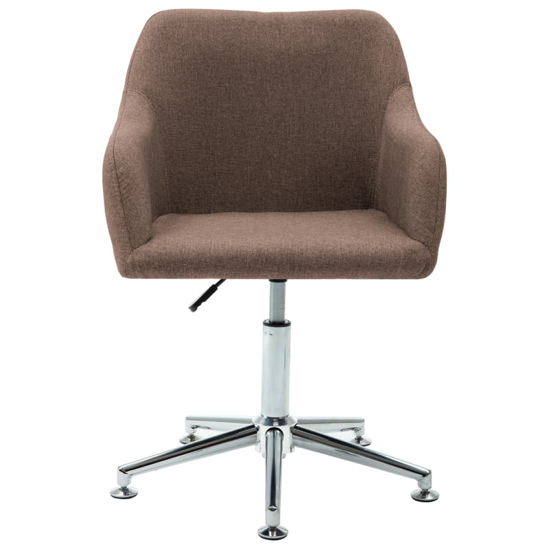 Swivel Office Chair Brown Fabric