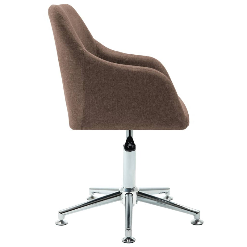 Swivel Office Chair Brown Fabric