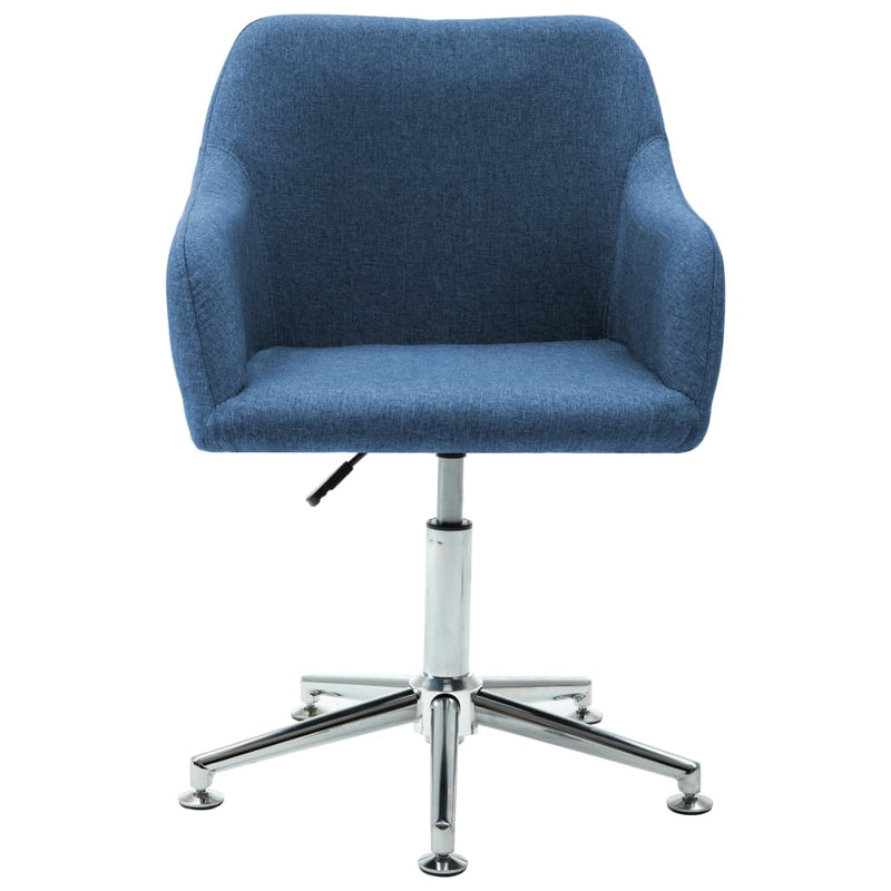 Swivel Office Chair Blue Fabric