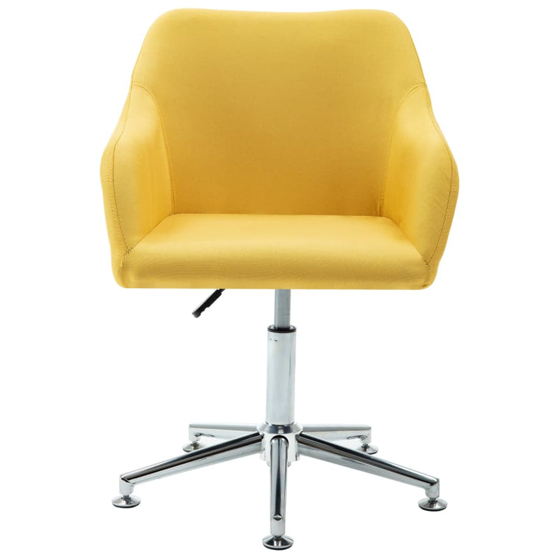 Swivel Office Chair Yellow Fabric