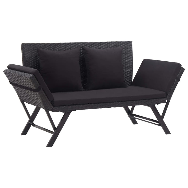 Garden_Bench_with_Cushions_176_cm_Black_Poly_Rattan_IMAGE_1_EAN:8719883729329
