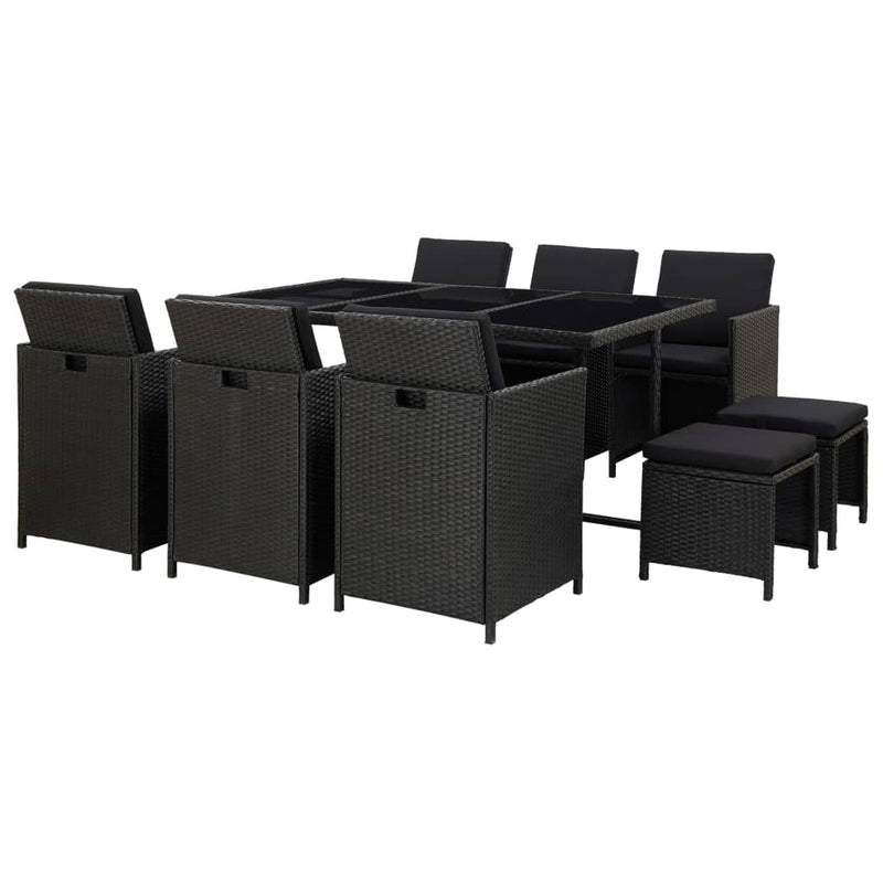11_Piece_Outdoor_Dining_Set_with_Cushions_Poly_Rattan_Black_IMAGE_1_EAN:8719883741079