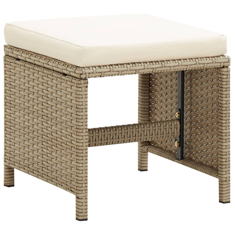 Garden_Stools_2_pcs_with_Cushions_Poly_Rattan_Beige_IMAGE_2
