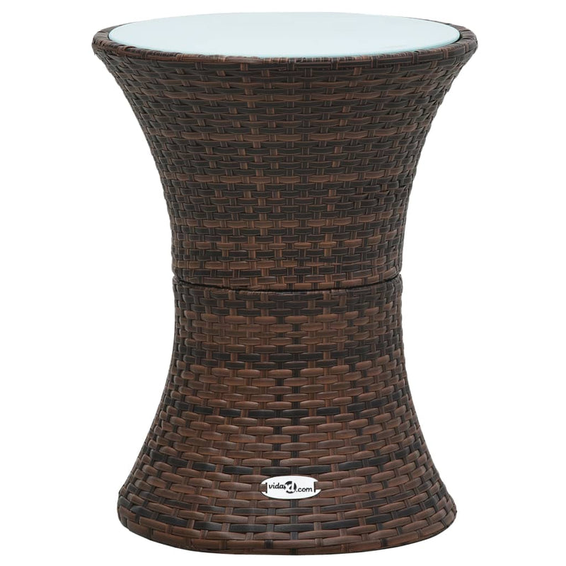 Garden_Side_Table_Drum_Shape_Brown_Poly_Rattan_IMAGE_1