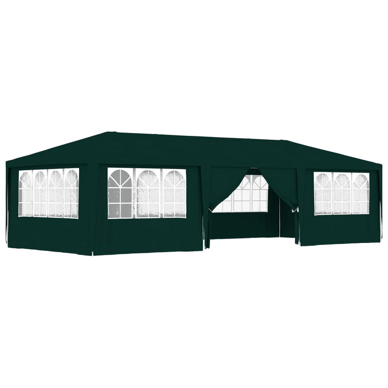 Professional Party Tent with Side Walls 4x9 m Green 90 g/m²