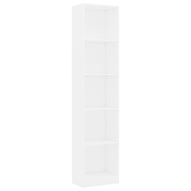 5-Tier_Book_Cabinet_White_40x24x175_cm_Engineered_Wood_IMAGE_2