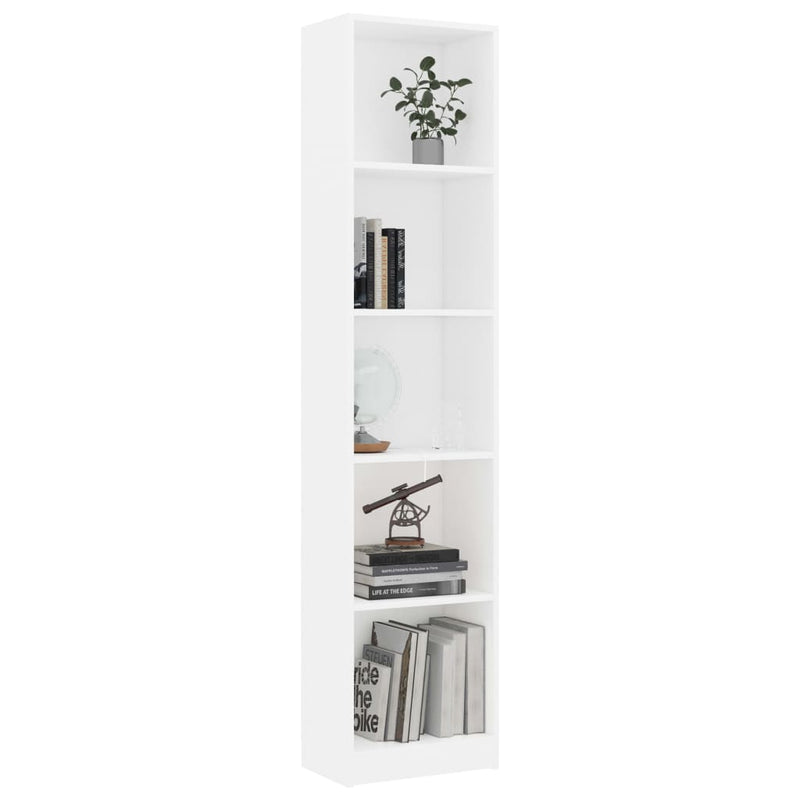 5-Tier_Book_Cabinet_White_40x24x175_cm_Engineered_Wood_IMAGE_3