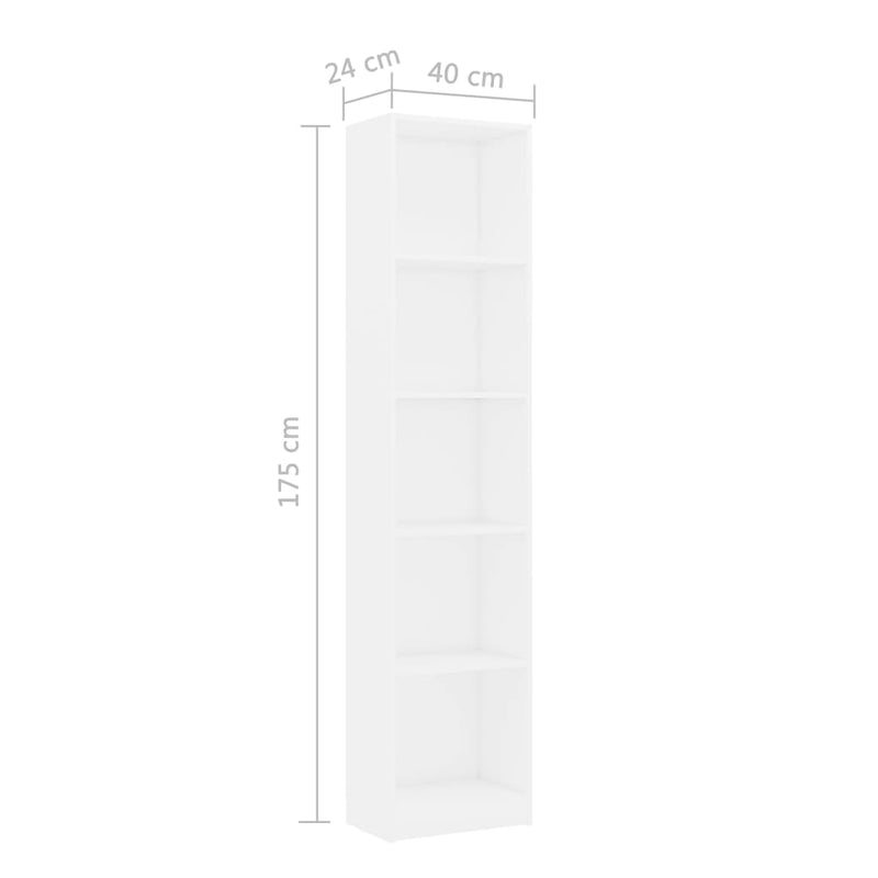 5-Tier_Book_Cabinet_White_40x24x175_cm_Engineered_Wood_IMAGE_6