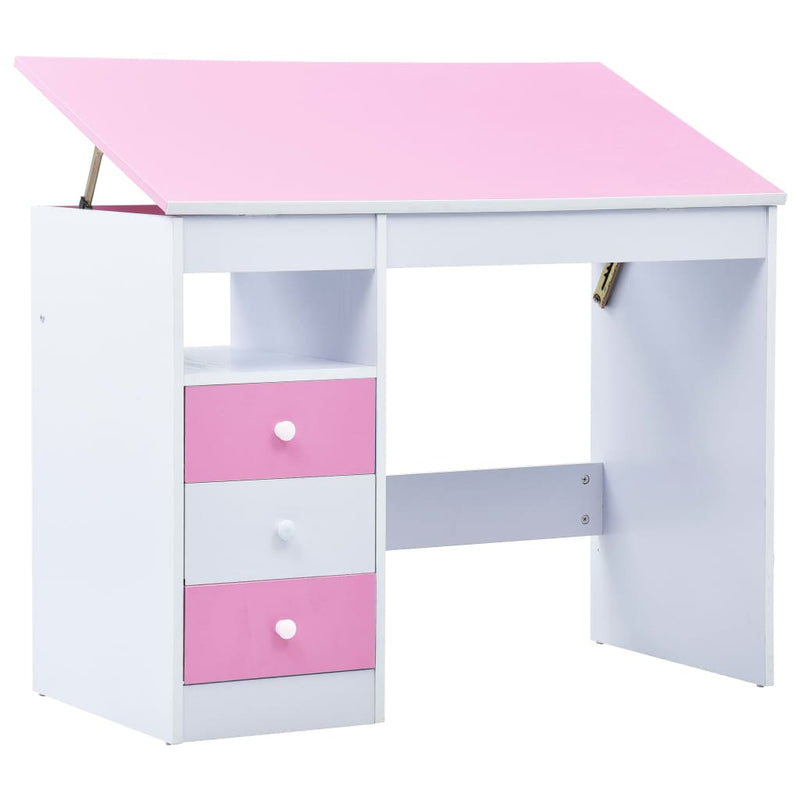 Children_Drawing_Study_Desk_Tiltable_Pink_and_White_IMAGE_1