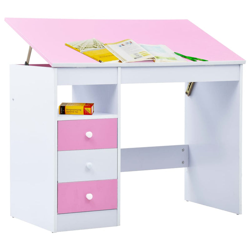 Children_Drawing_Study_Desk_Tiltable_Pink_and_White_IMAGE_2