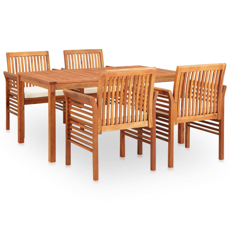 5_Piece_Outdoor_Dining_Set_with_Cushions_Solid_Wood_Acacia_IMAGE_1