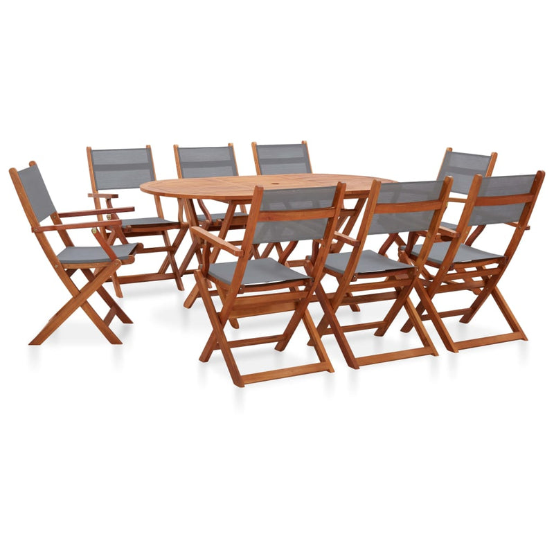9_Piece_Outdoor_Dining_Set_Grey_Solid_Eucalyptus_Wood_and_Textilene_IMAGE_1