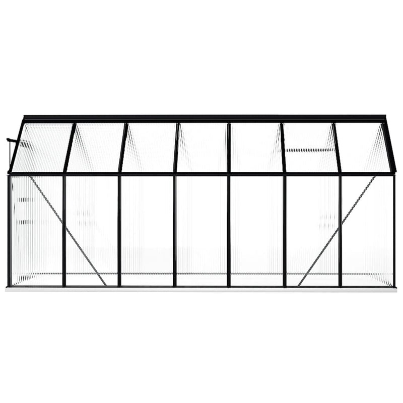 Greenhouse with Base Frame Anthracite Aluminium 8.17 m²