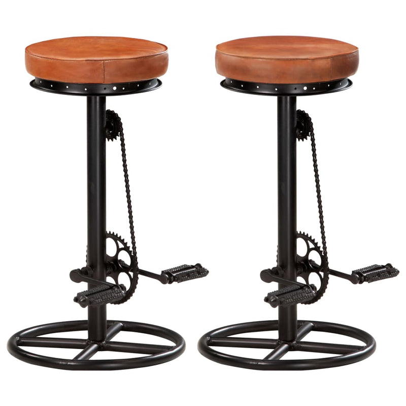 Bar_Stools_2_pcs_Black_and_Brown_Real_Goat_Leather_IMAGE_1_EAN:8719883827148
