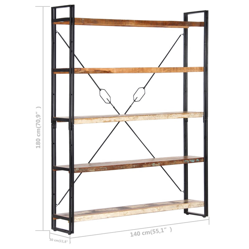 5-Tier_Bookcase_140x30x180_cm_Solid_Reclaimed_Wood_IMAGE_6