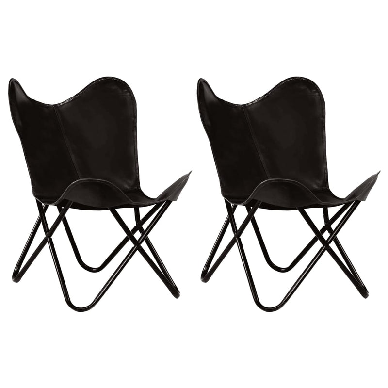Butterfly_Chairs_2_pcs_Black_Kids_Size_Real_Leather_IMAGE_1