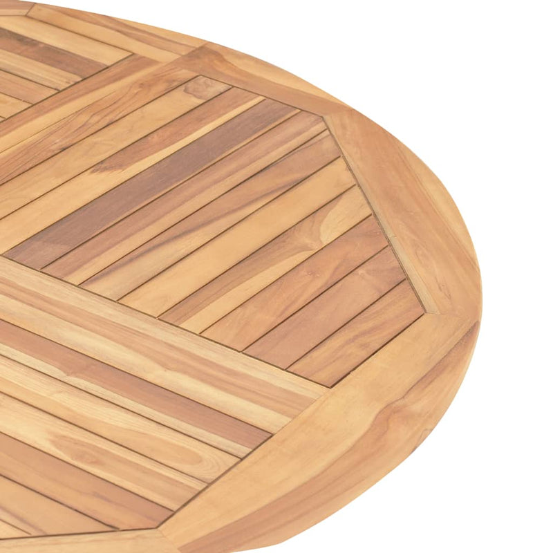 Folding Garden Table Diameter 120 cm Solid Teak Wood